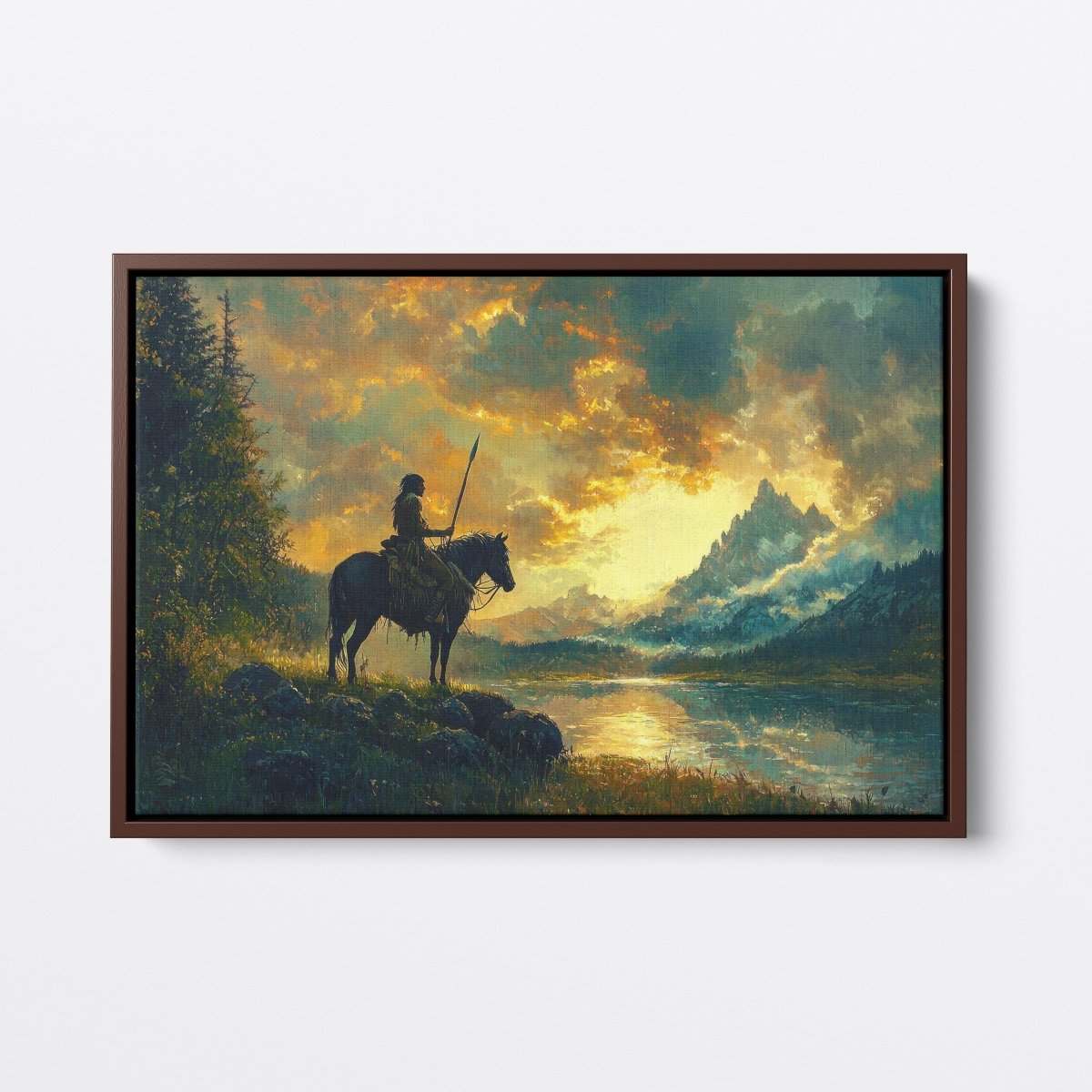 Native American Rider at Sunset | Ave Legato | Ave Legato Art Prints