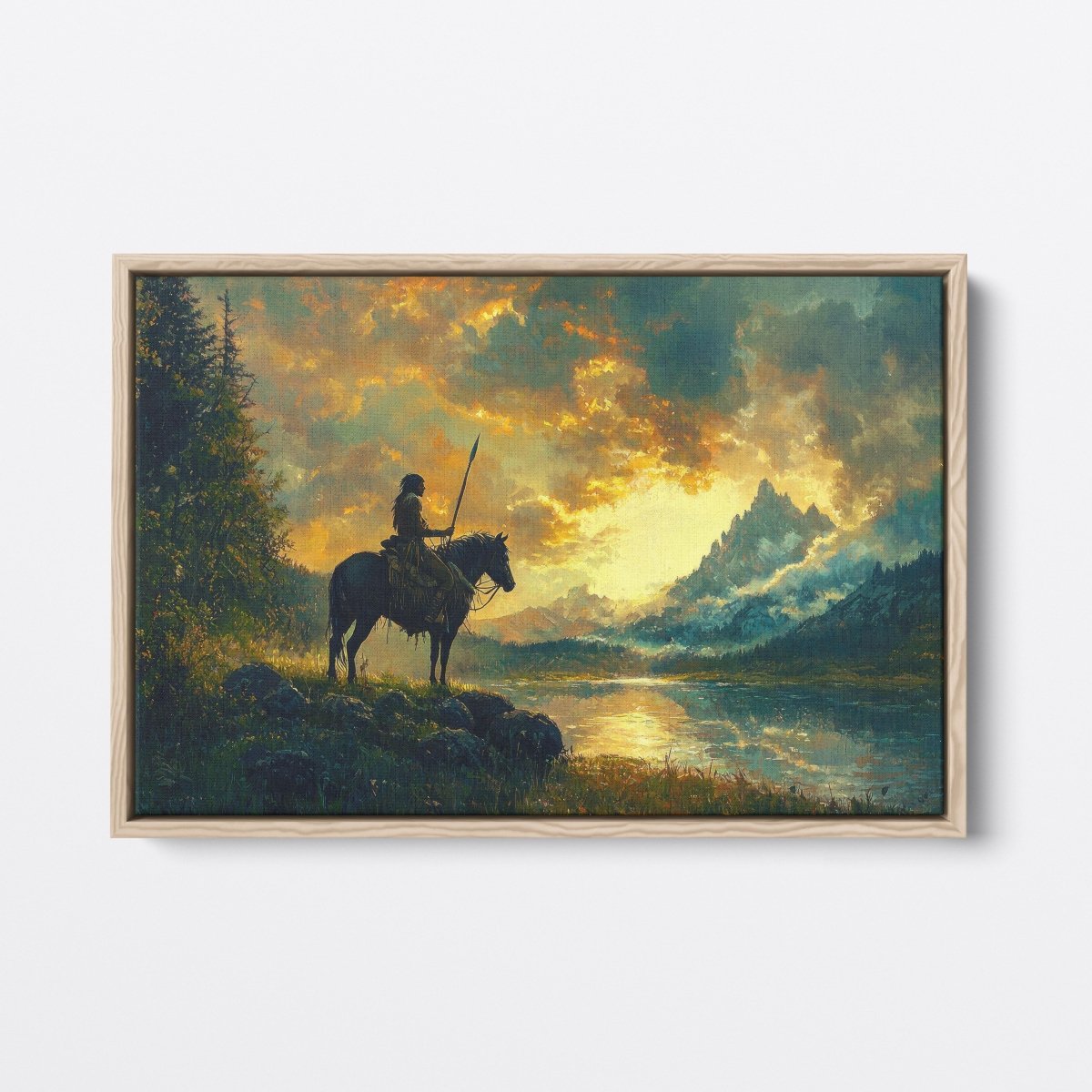 Native American Rider at Sunset | Ave Legato | Ave Legato Art Prints