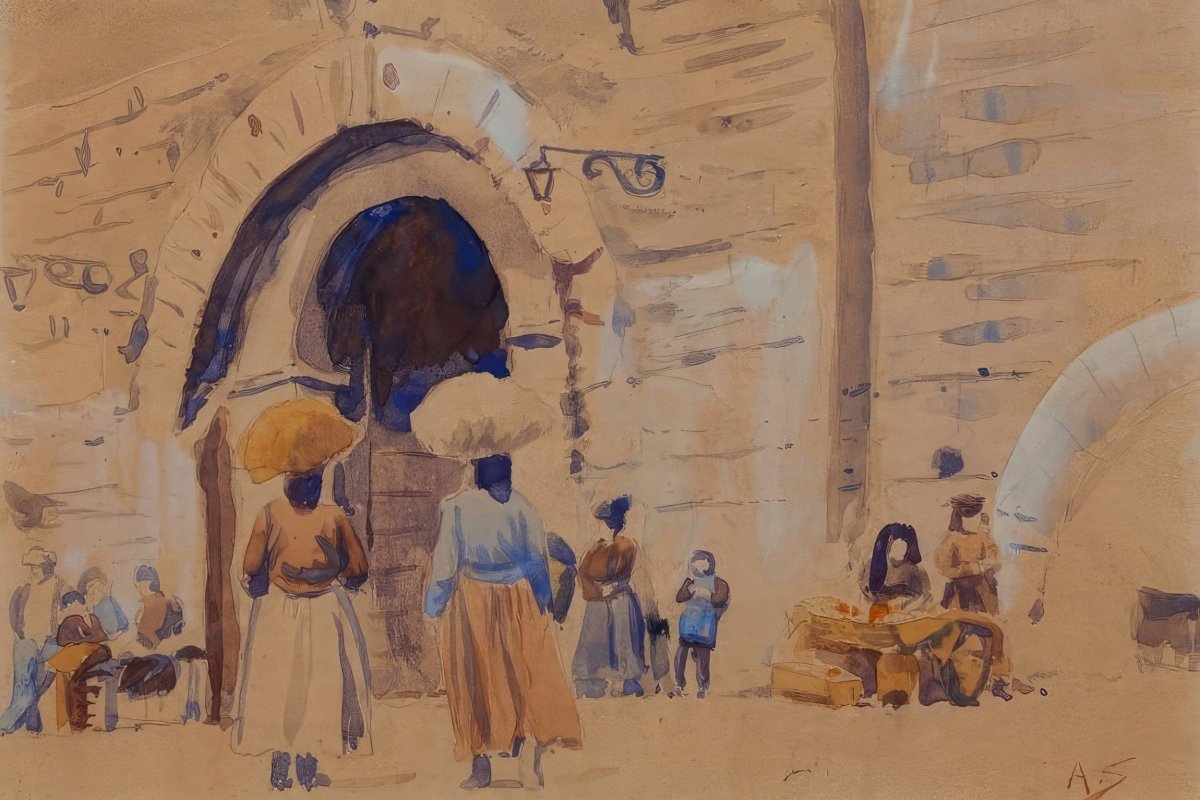 North African Street Scene | Arthur Streeton | Ave Legato Art Prints