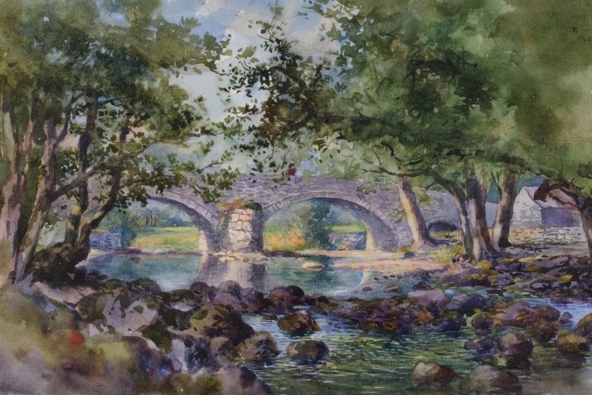 Old Bridge Near Bettws - y - Coed, North Wales | George Burr | Ave Legato Art Prints