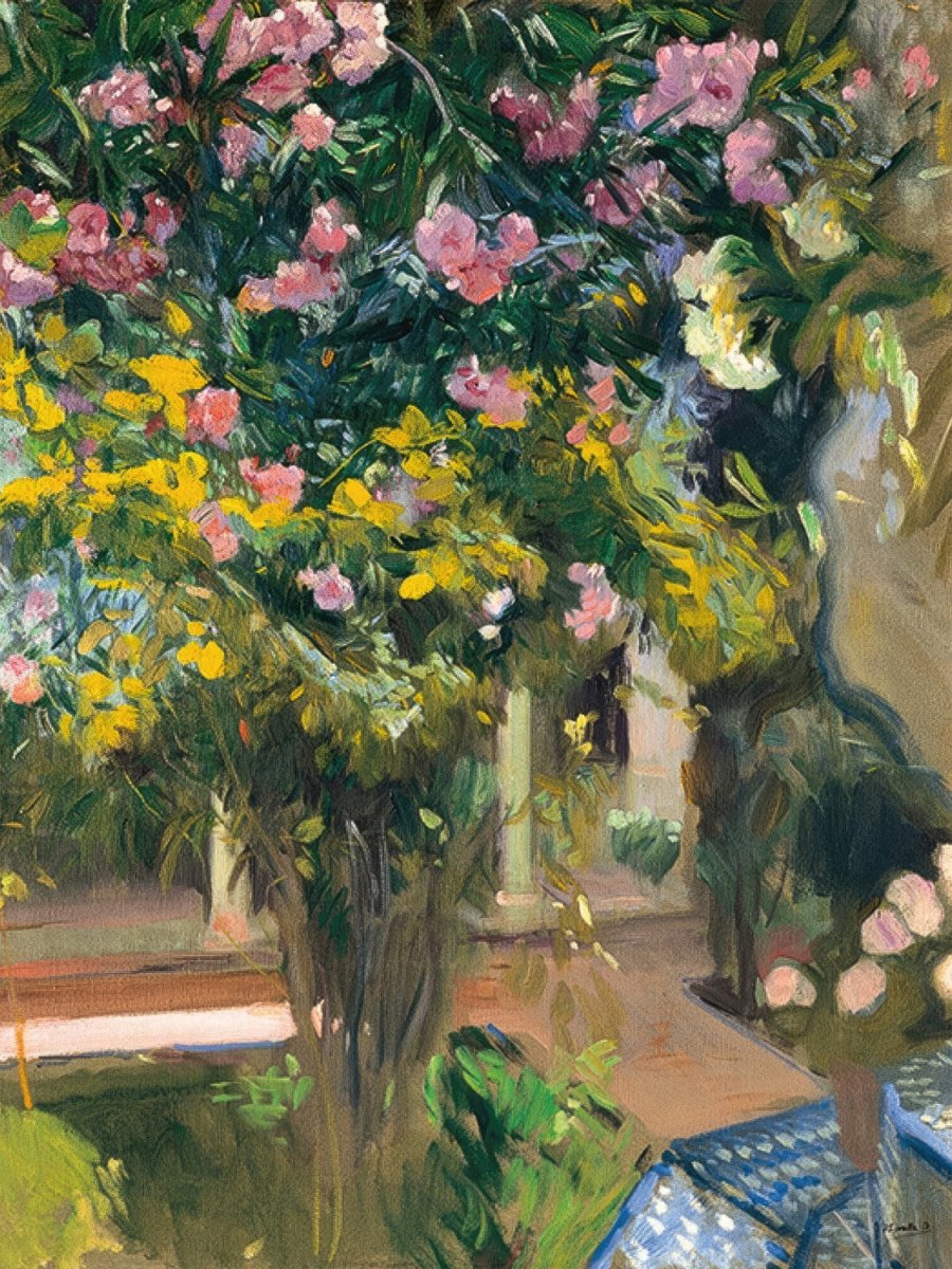 Oleanders, The Courtyard of the Artist | Joaquín Sorolla | Ave Legato Art Prints