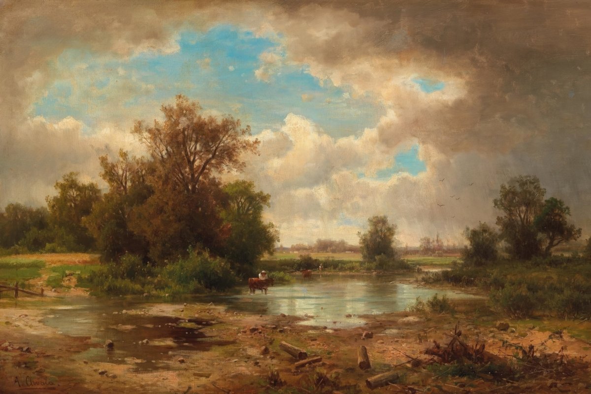 Open Landscape with Pond | Adolf Chwala | Ave Legato Art Prints