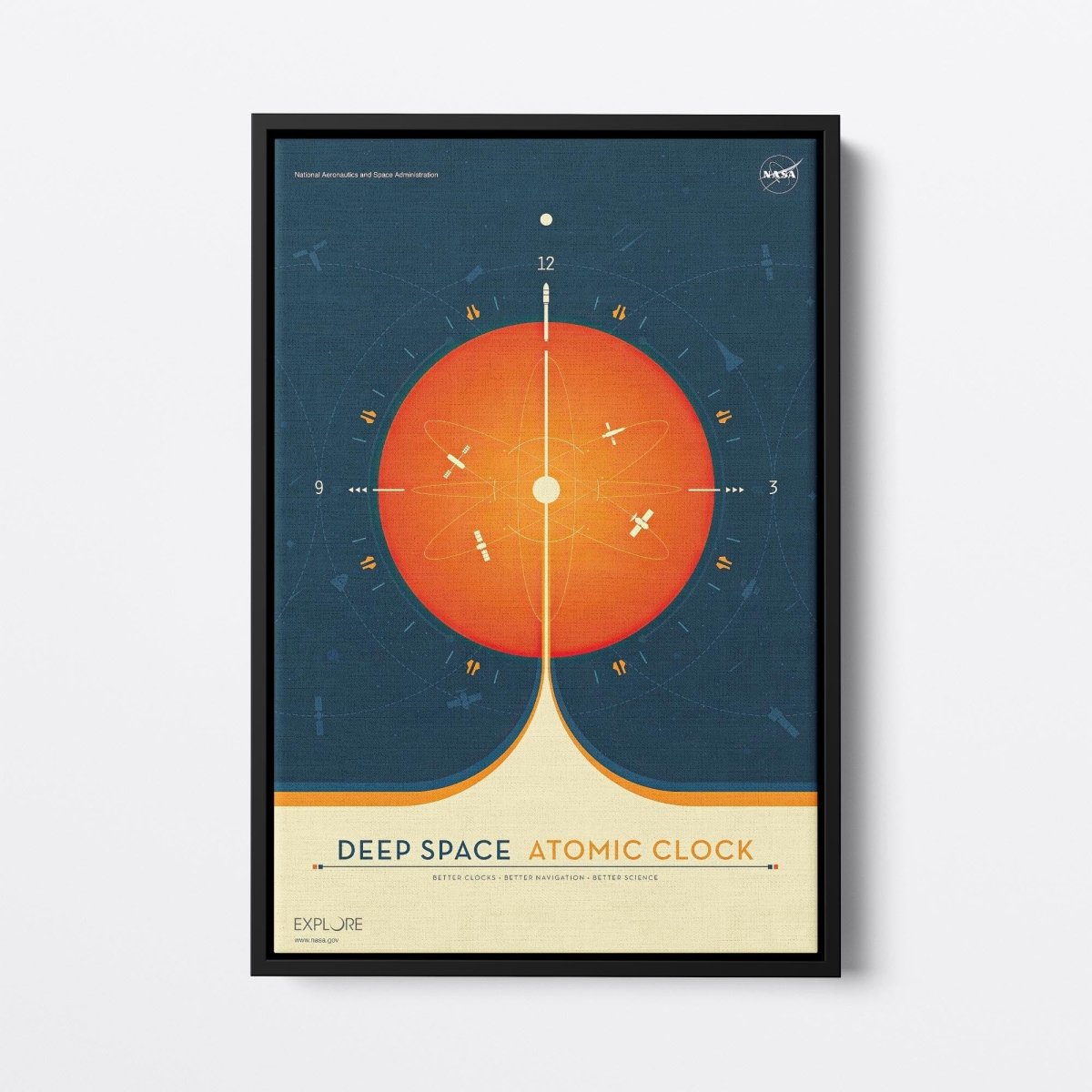 Orange Deep Space Atomic Clock | NASA | Ave Legato Art Prints