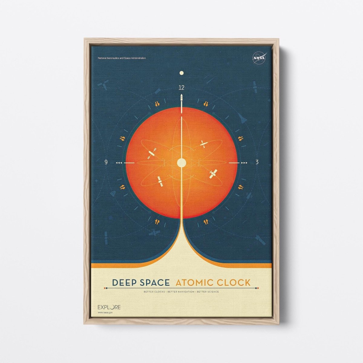 Orange Deep Space Atomic Clock | NASA | Ave Legato Art Prints