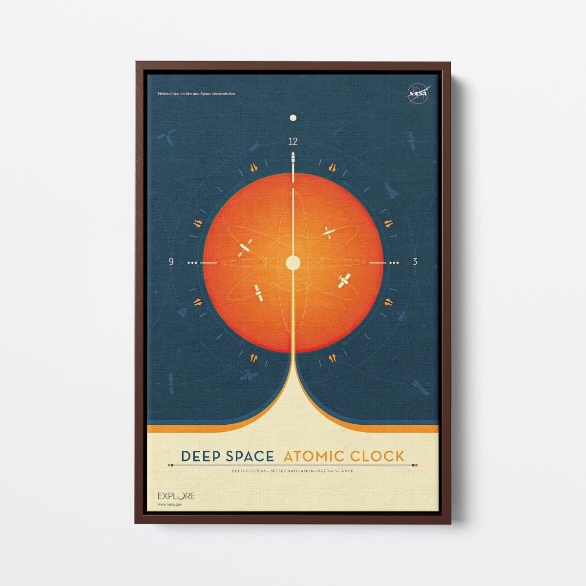 Orange Deep Space Atomic Clock | NASA | Ave Legato Art Prints