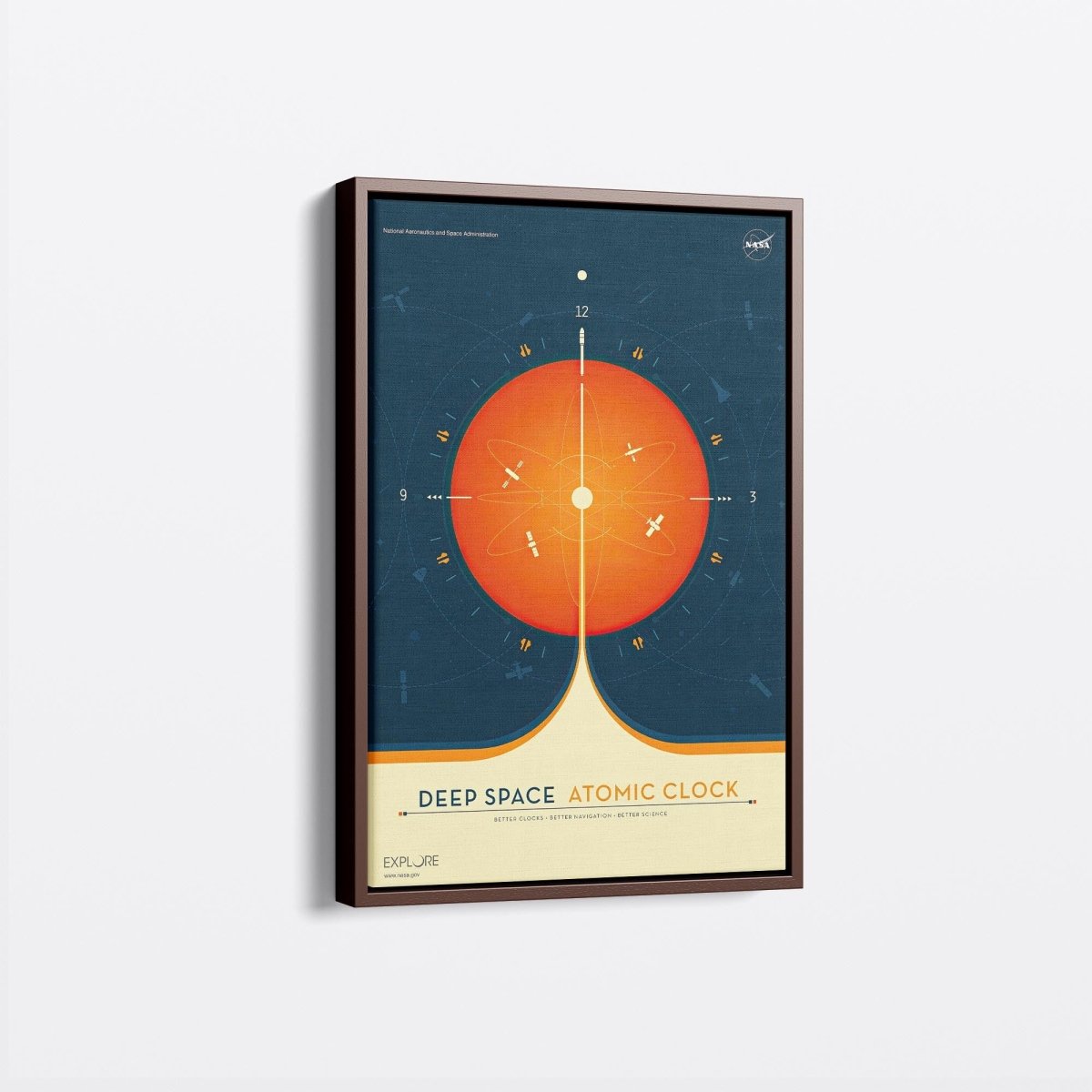 Orange Deep Space Atomic Clock | NASA | Ave Legato Art Prints