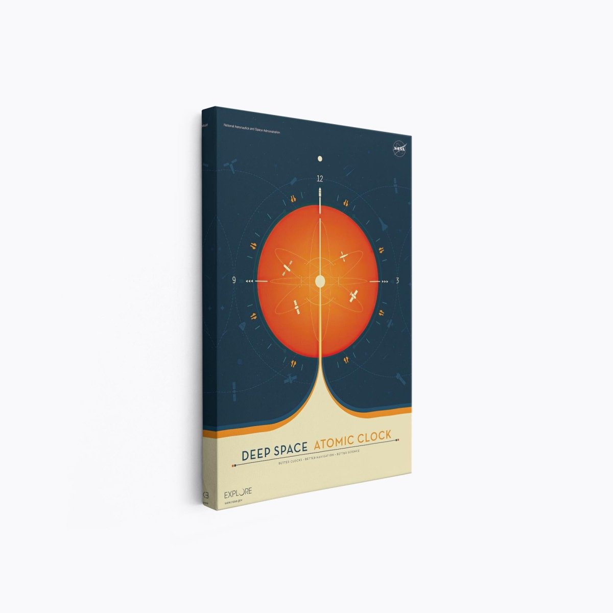 Orange Deep Space Atomic Clock | NASA | Ave Legato Art Prints