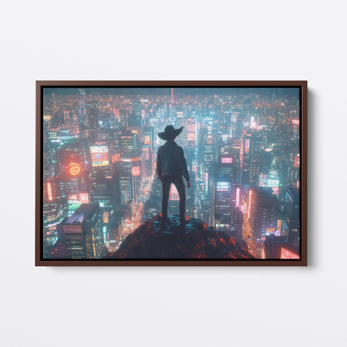 Overlooking Neon Cityscape | Ave Legato | Ave Legato Art Prints