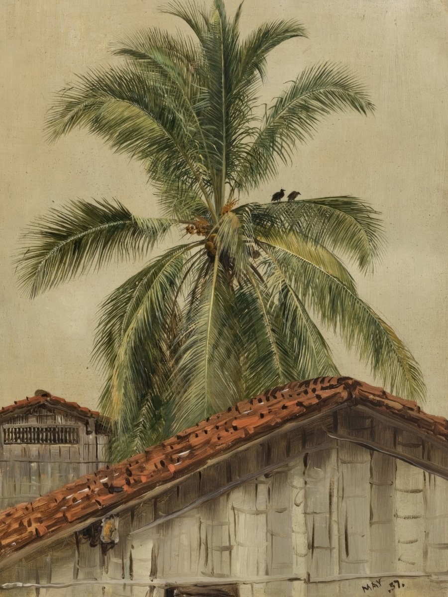 Palm Trees and Housetops, Ecuador | Frederic Church | Ave Legato Art Prints