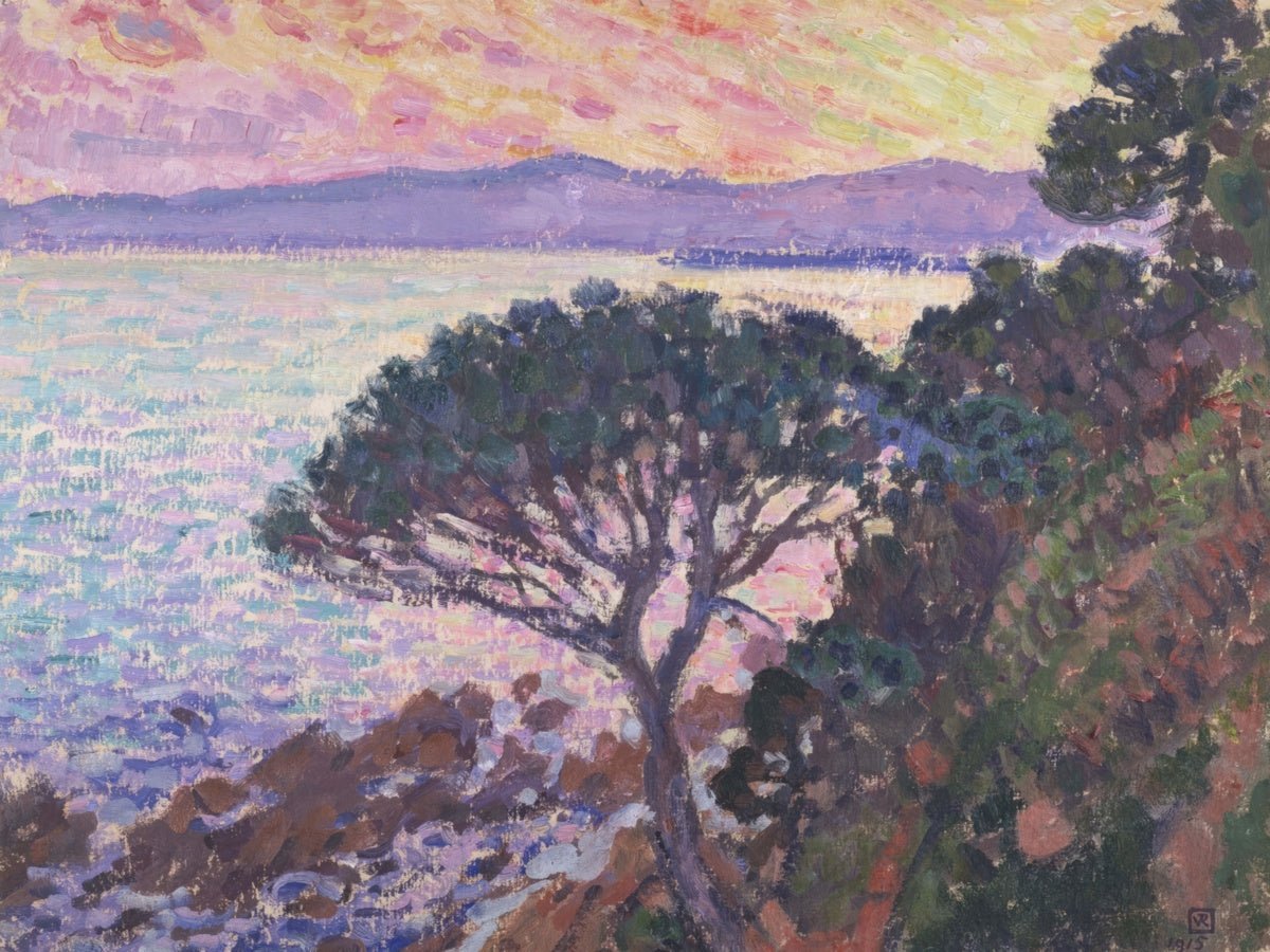 Pine - Tree near the Mediterranean Sea at Sunset | Theo van Rysselberghe | Ave Legato Art Prints