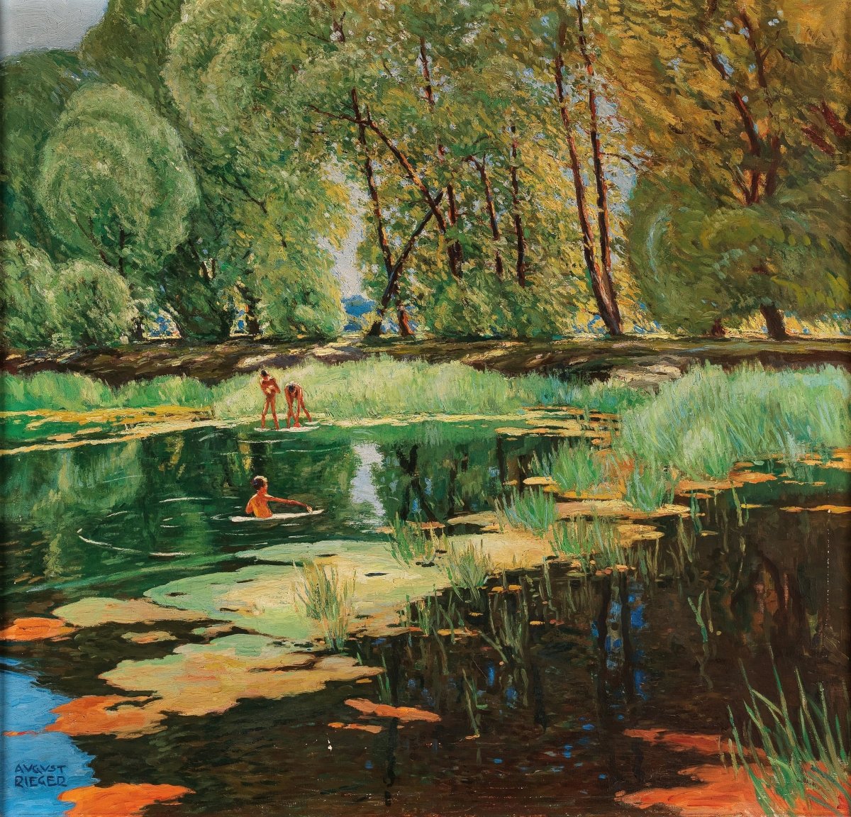 Playing in the Pond | August Rieger | Ave Legato Art Prints