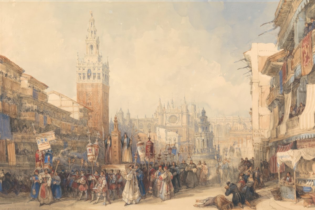 Plaza Real and Procession | David Roberts | Ave Legato Art Prints