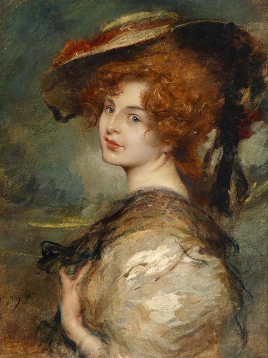 Portrait of a Lady with Red Hair | Leopold Schmutzler | Ave Legato Art Prints