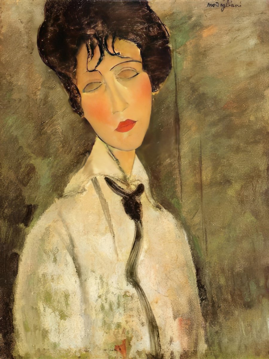 Portrait of a Woman in a Black Tie | Amedeo Modigliani | Ave Legato Art Prints