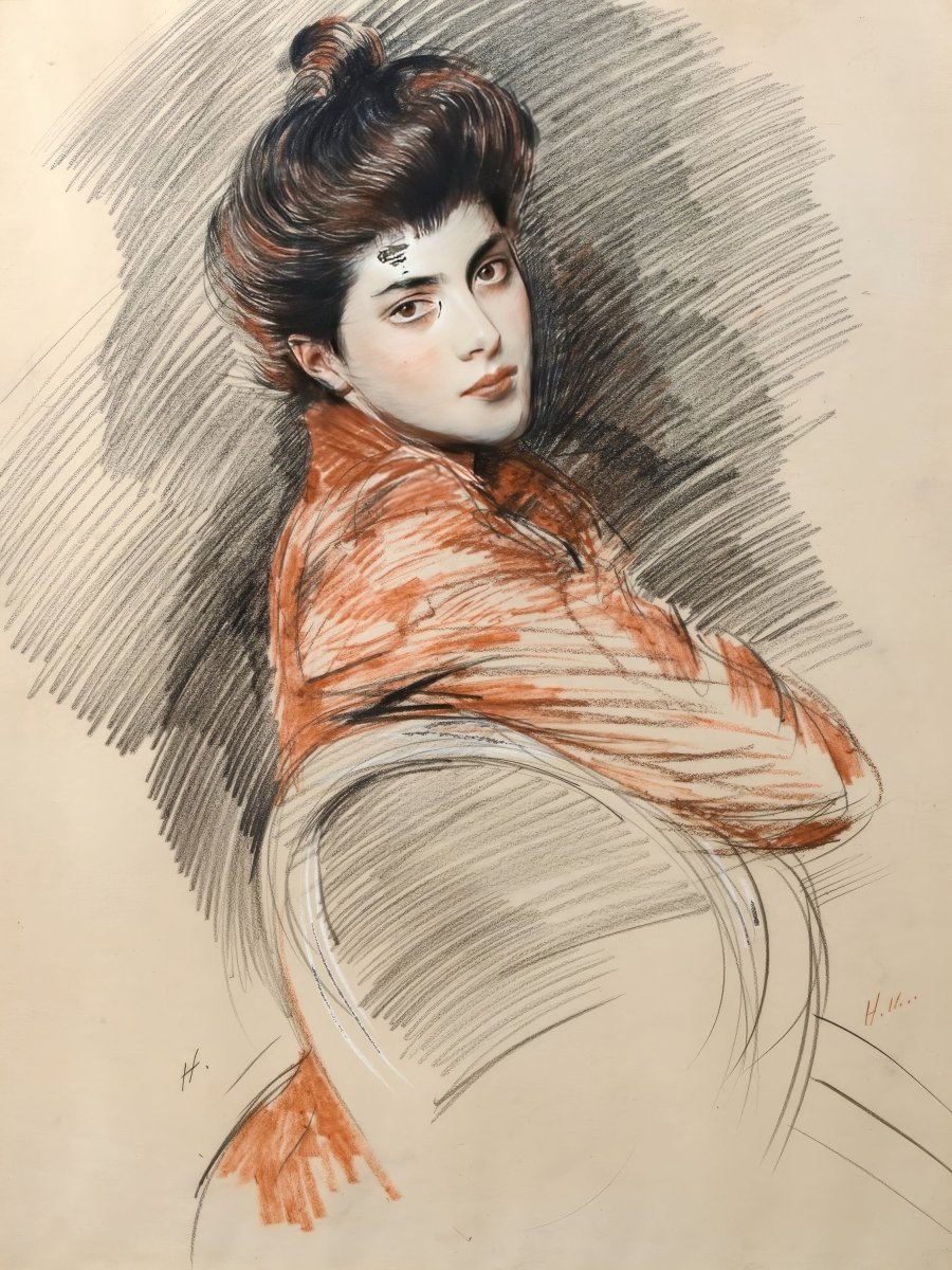 Portrait Of Elisabeth | Paul César Helleu | Ave Legato Art Prints