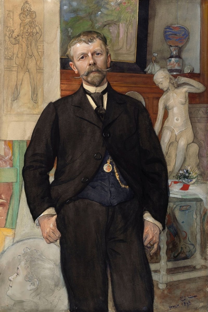 Portrait of the Architect Jac. Ahrenberg | Carl Larsson | Ave Legato Art Prints