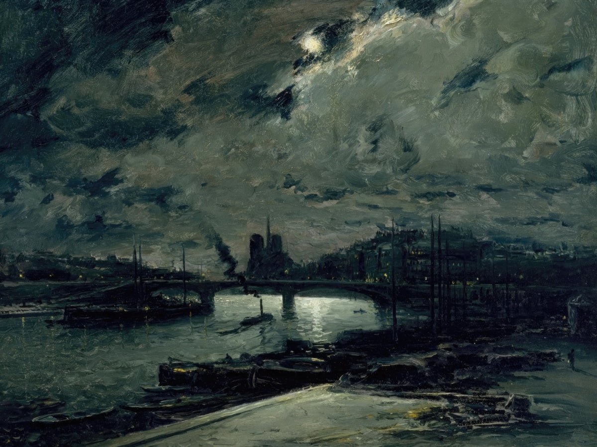 Quay of the Seine, Paris, by Moonlight | Frank Myers Boggs | Ave Legato Art Prints