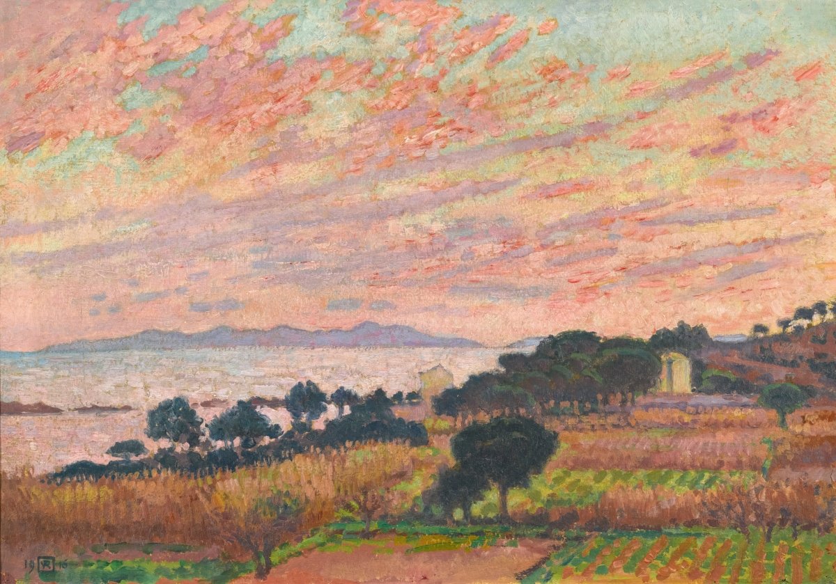 Rainbow Skies Over Field | Theo van Rysselberghe | Ave Legato Art Prints