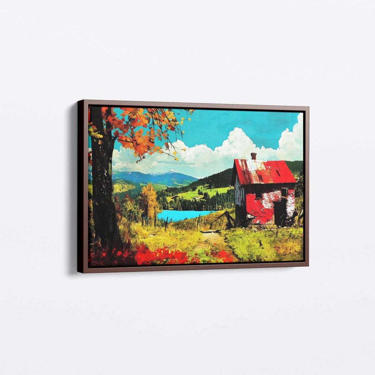 Red Cottage in the Hills | Ave Legato | Ave Legato Art Prints