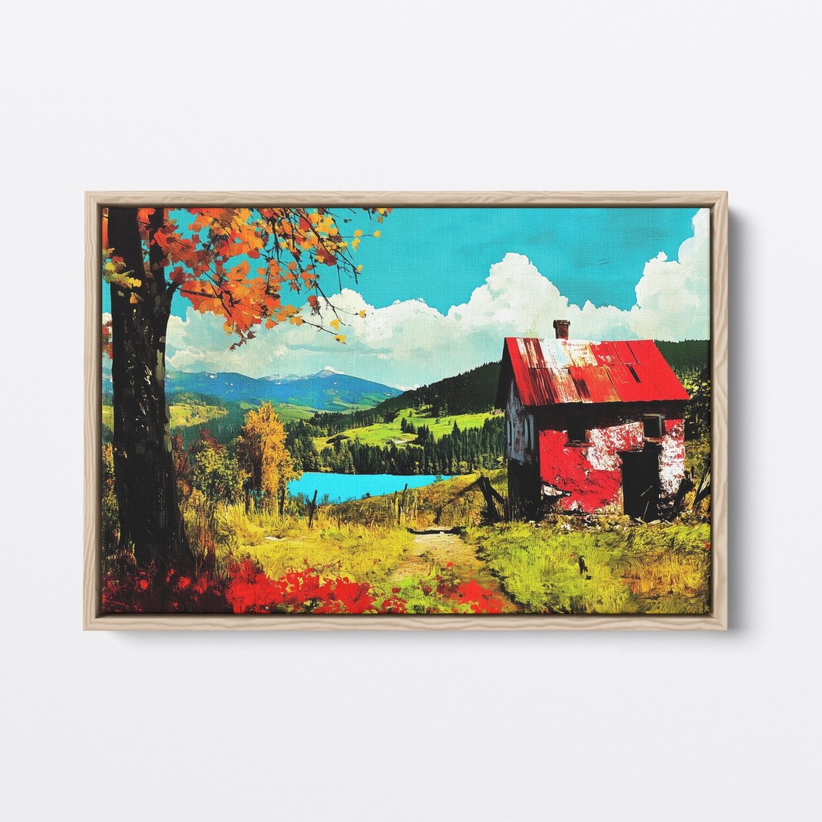 Red Cottage in the Hills | Ave Legato | Ave Legato Art Prints