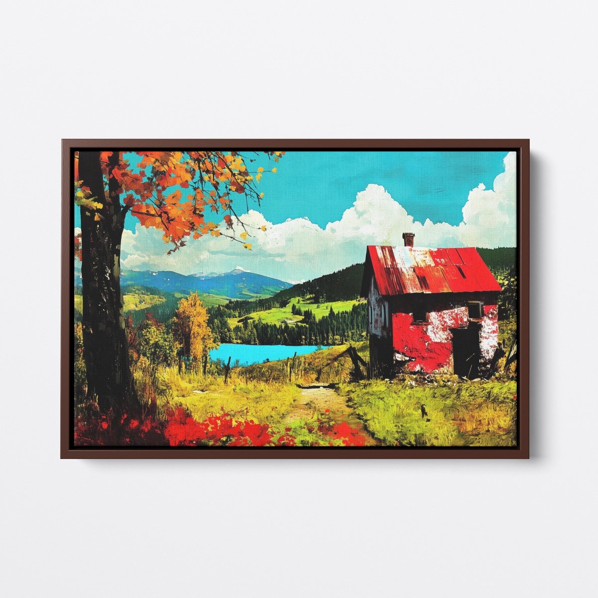 Red Cottage in the Hills | Ave Legato | Ave Legato Art Prints