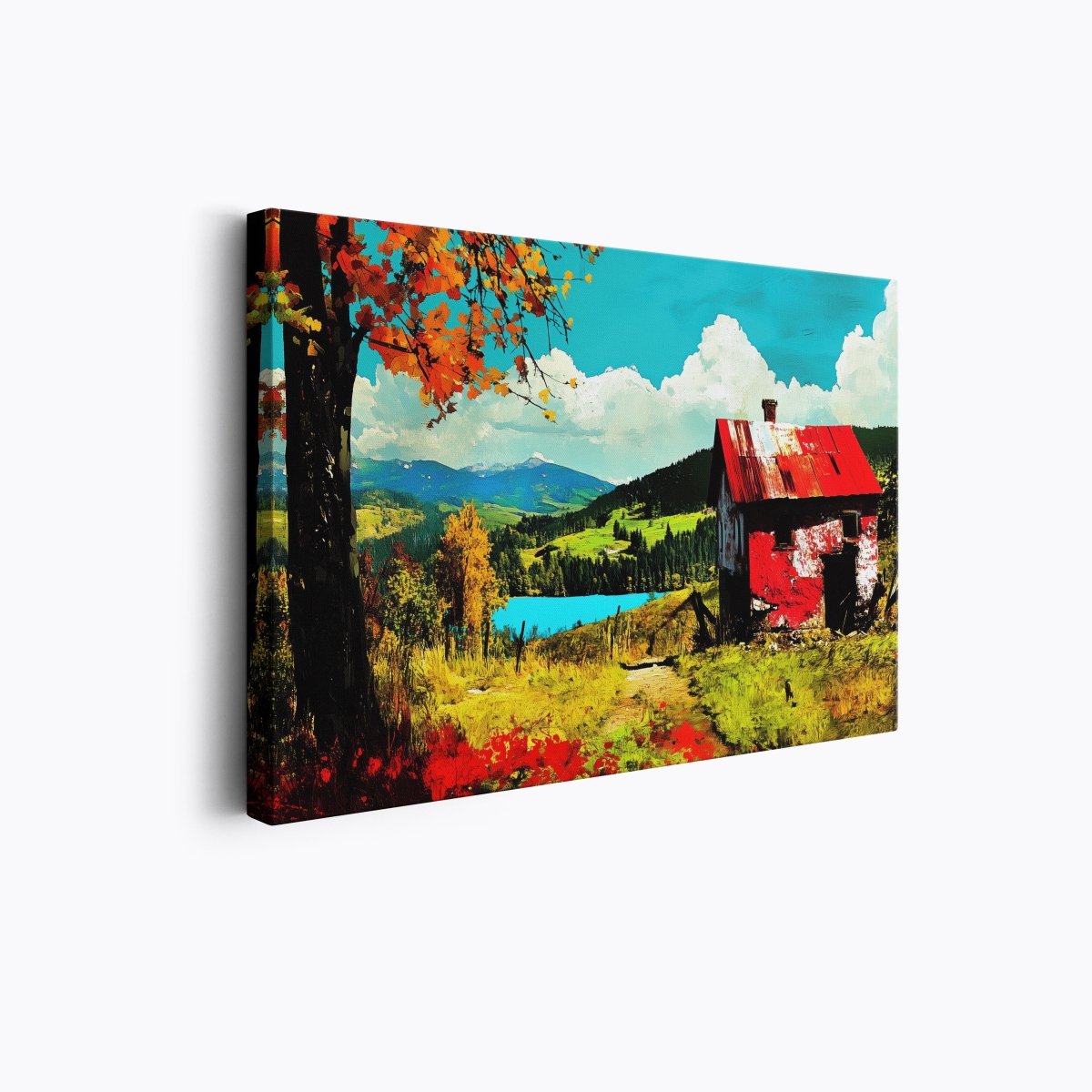 Red Cottage in the Hills | Ave Legato | Ave Legato Art Prints