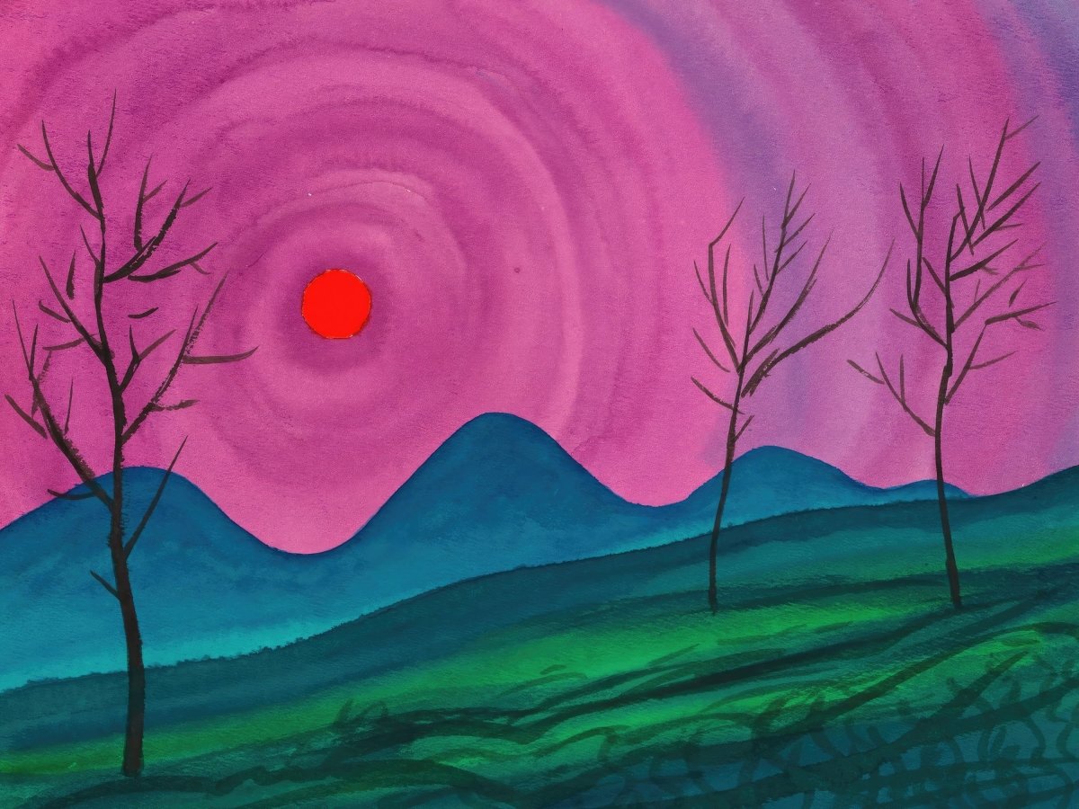 Red Sun Landscape | Karl Wiener | Ave Legato Art Prints