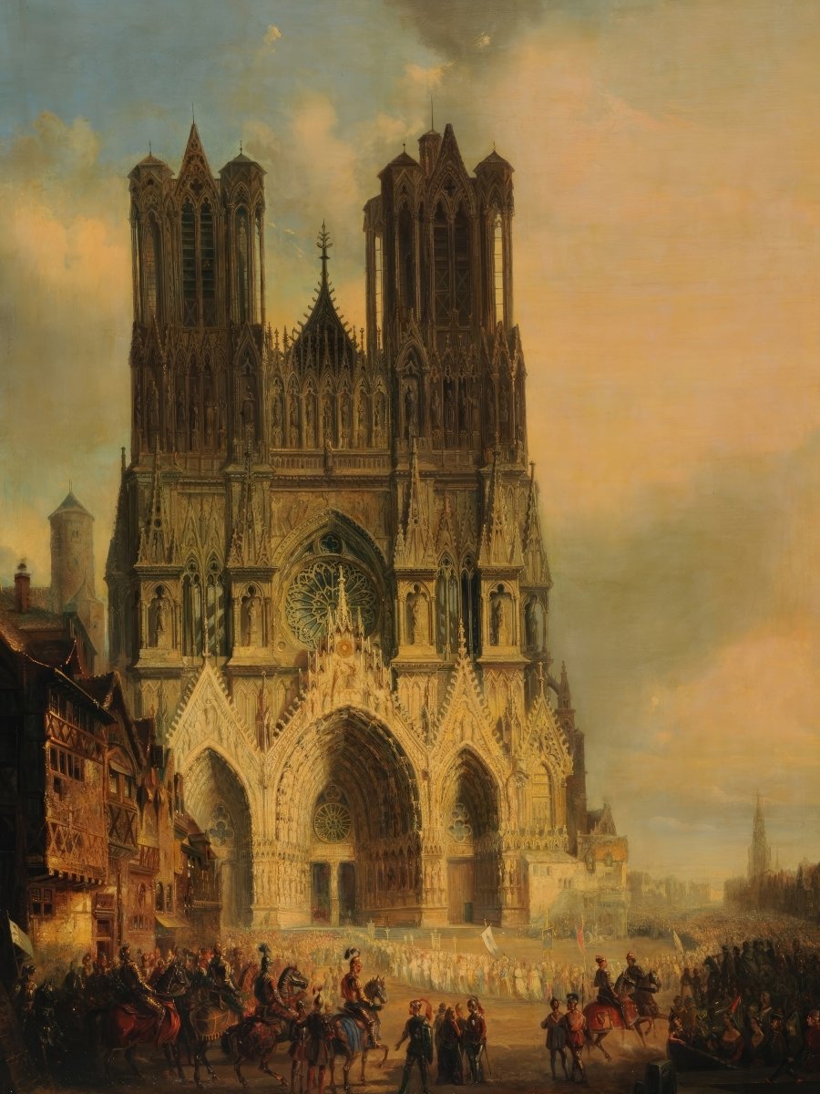 Reims Cathedral with a Medieval Procession | David Roberts | Ave Legato Art Prints