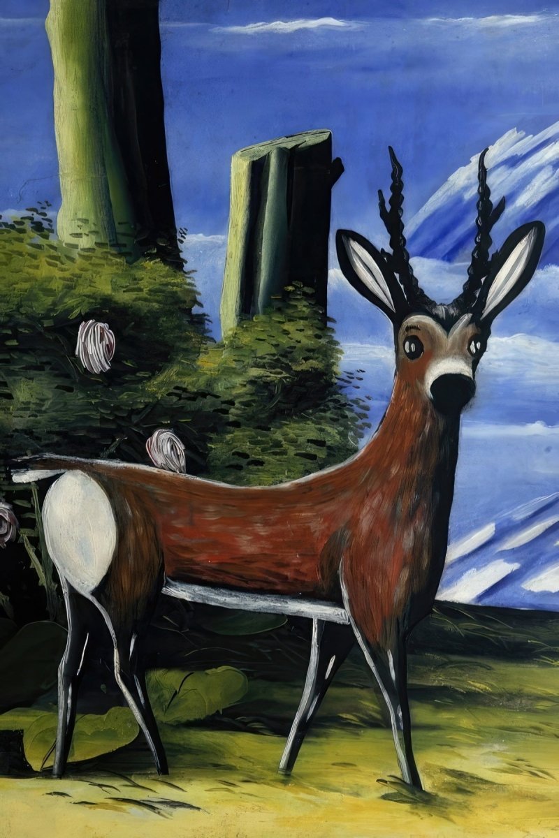 Roe Deer and Landscape | Niko Pirosmani | Ave Legato Art Prints