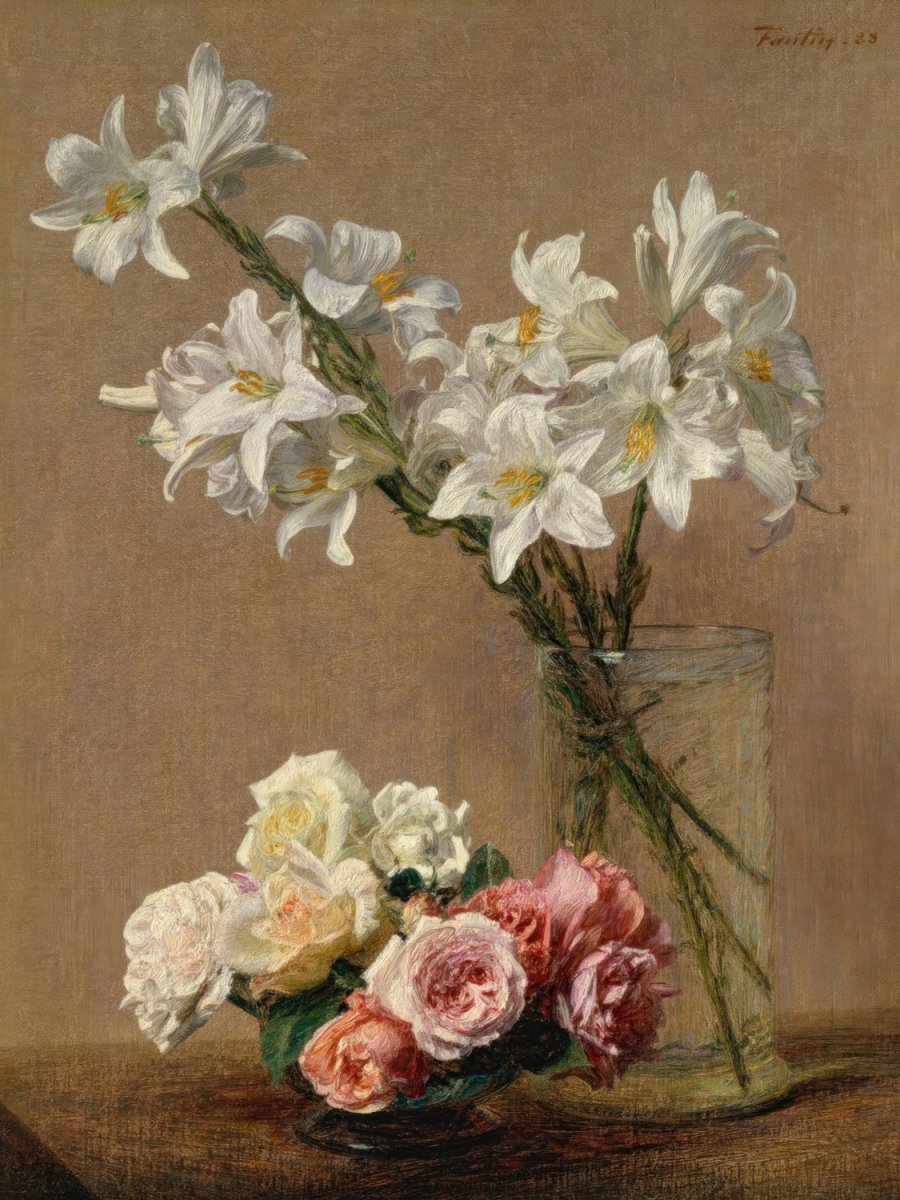 Roses and Lilies | Henri Fantin - Latour | Ave Legato Art Prints