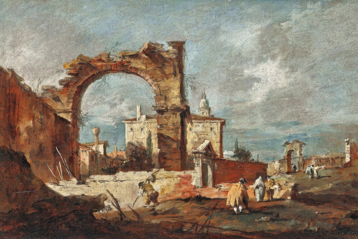 Ruined Arch and a Villa Beyond | Francesco Guardi | Ave Legato Art Prints