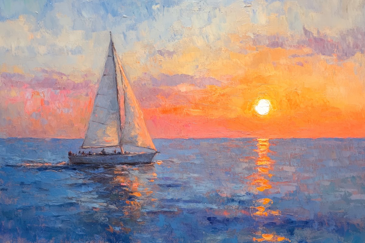 Sailboat at Sunset | Ave Legato | Ave Legato Art Prints