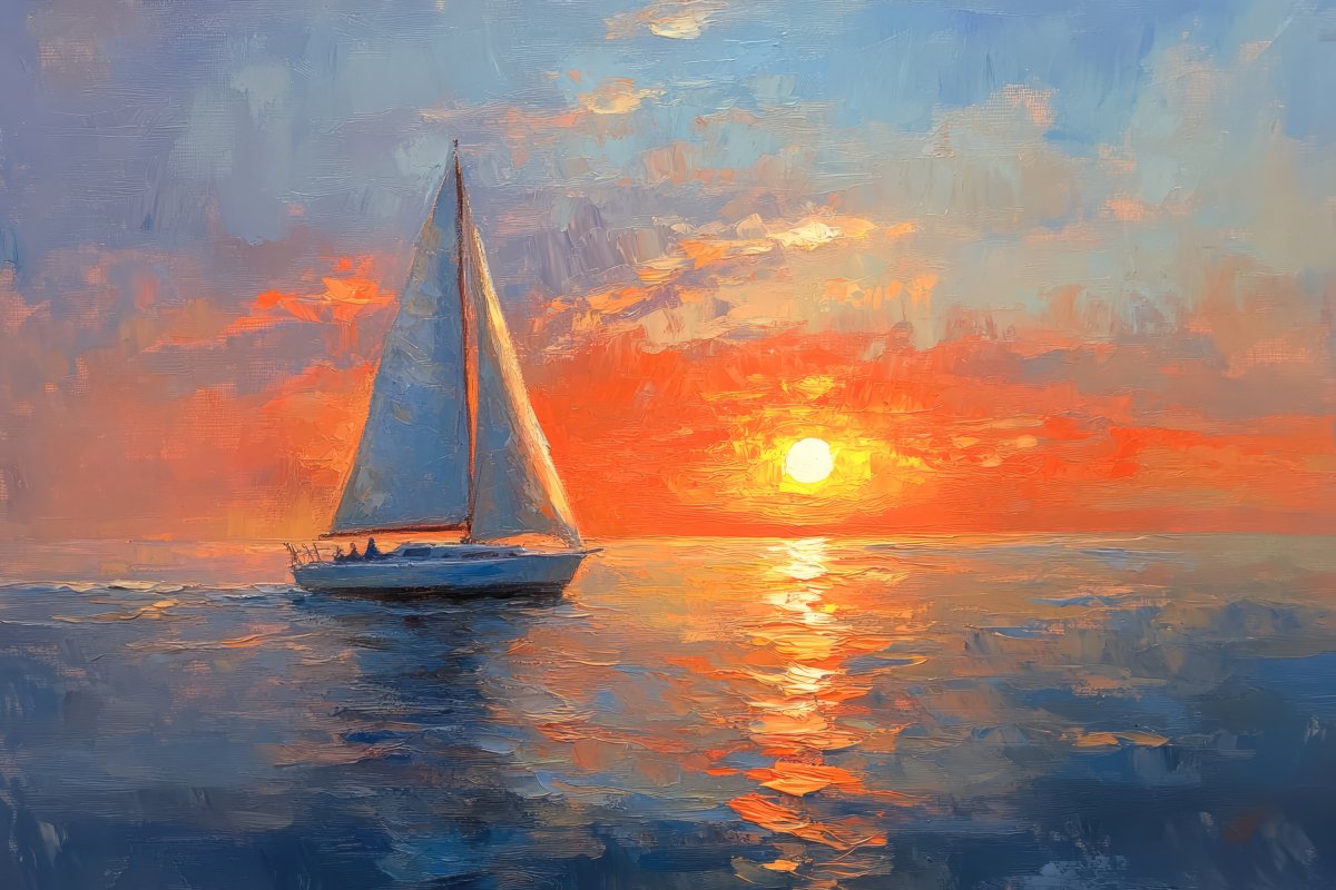 Sailboat at Sunset II | Ave Legato | Ave Legato Art Prints