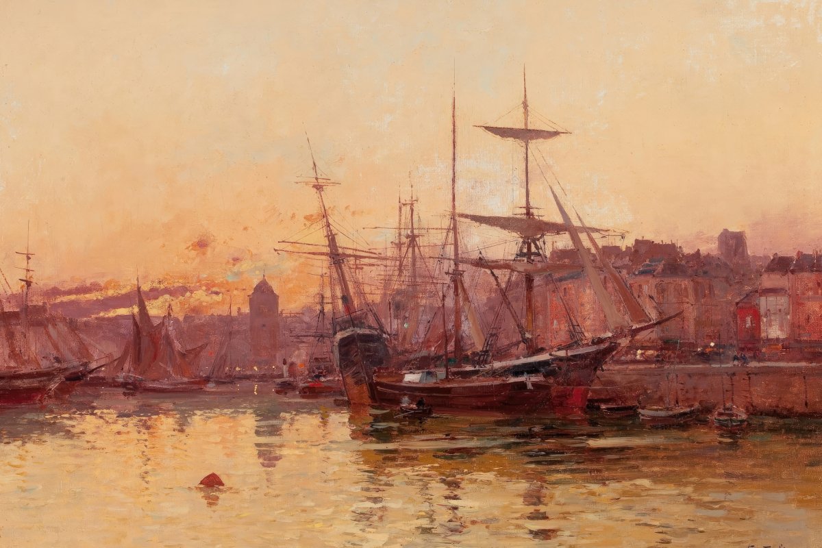 Sailboats at the Dock in Normandy | Eugene Galien - Laloue | Ave Legato Art Prints