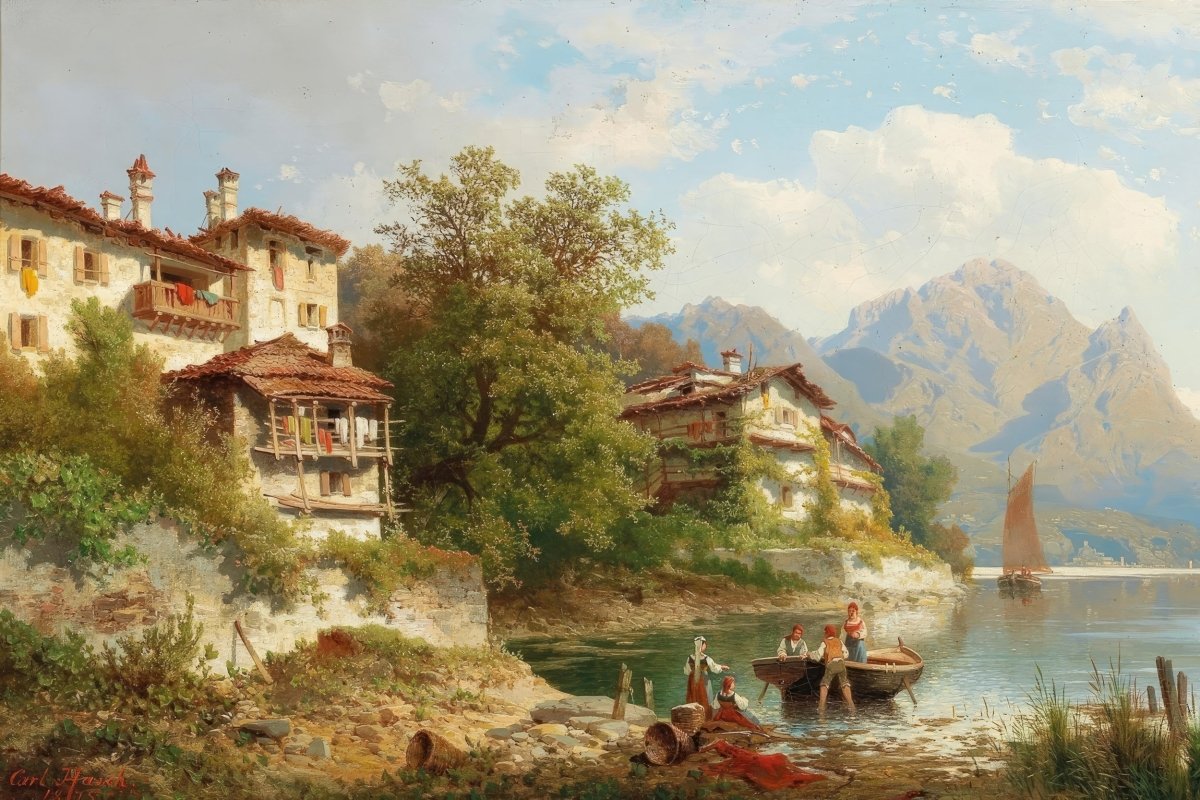 Scene from Lake Lugano | Carl Hasch | Ave Legato Art Prints