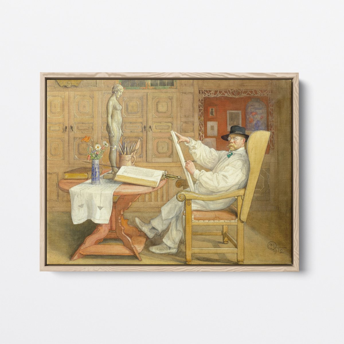 Self - Portrait (In the New Studio) | Carl Larsson | Ave Legato Art Prints