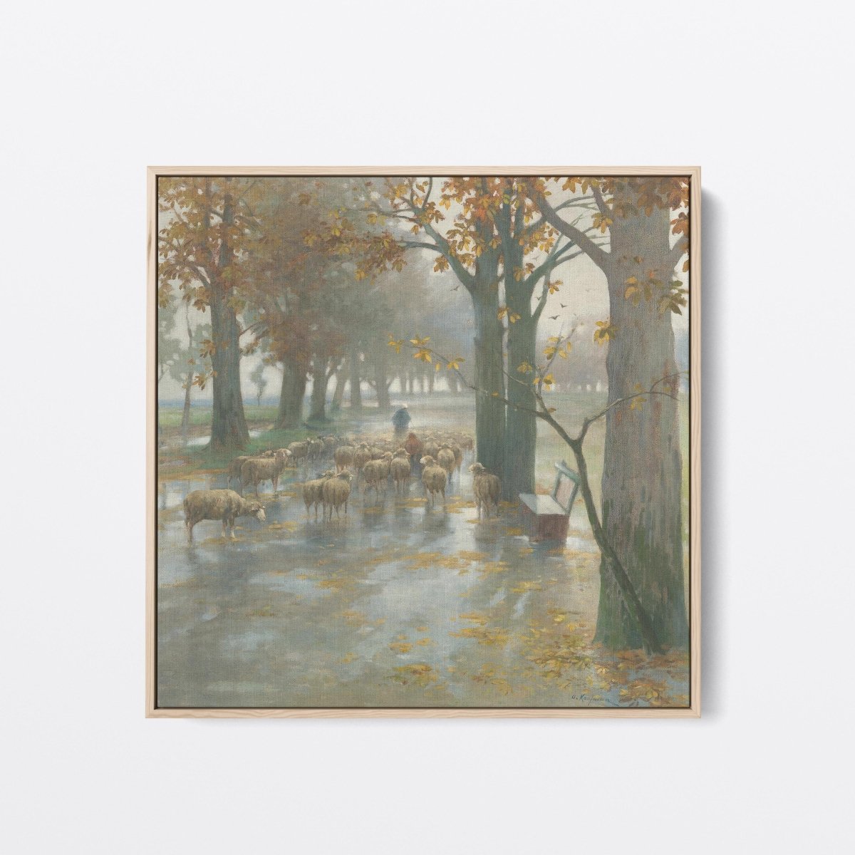 Shepherdess on a Rainy Day | Adolf Kaufmann | Ave Legato Art Prints