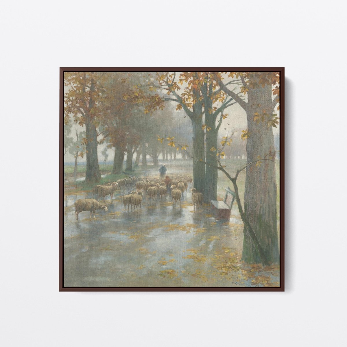 Shepherdess on a Rainy Day | Adolf Kaufmann | Ave Legato Art Prints