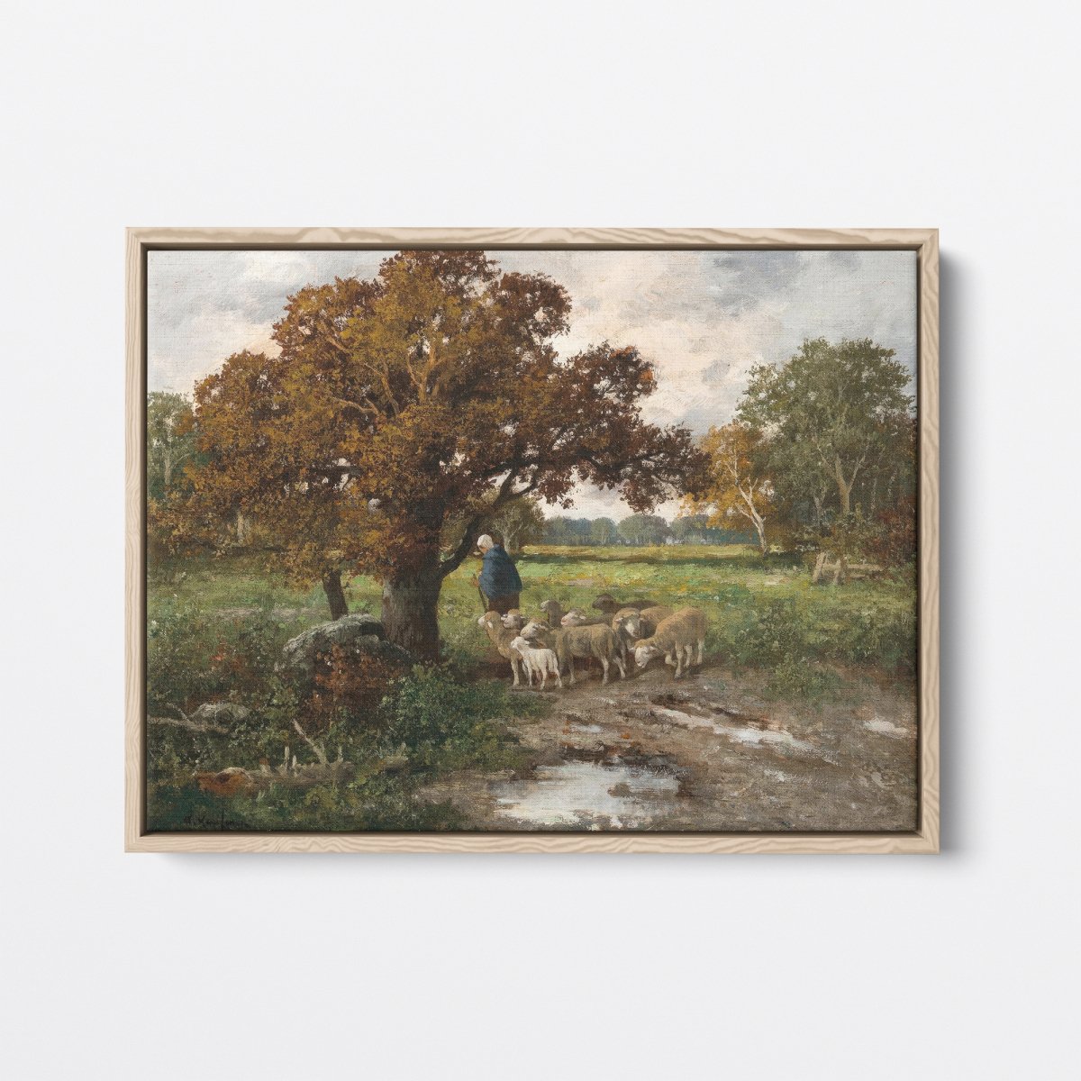 Shepherdess with a Flock of Sheep | Adolf Kaufmann | Ave Legato Art Prints