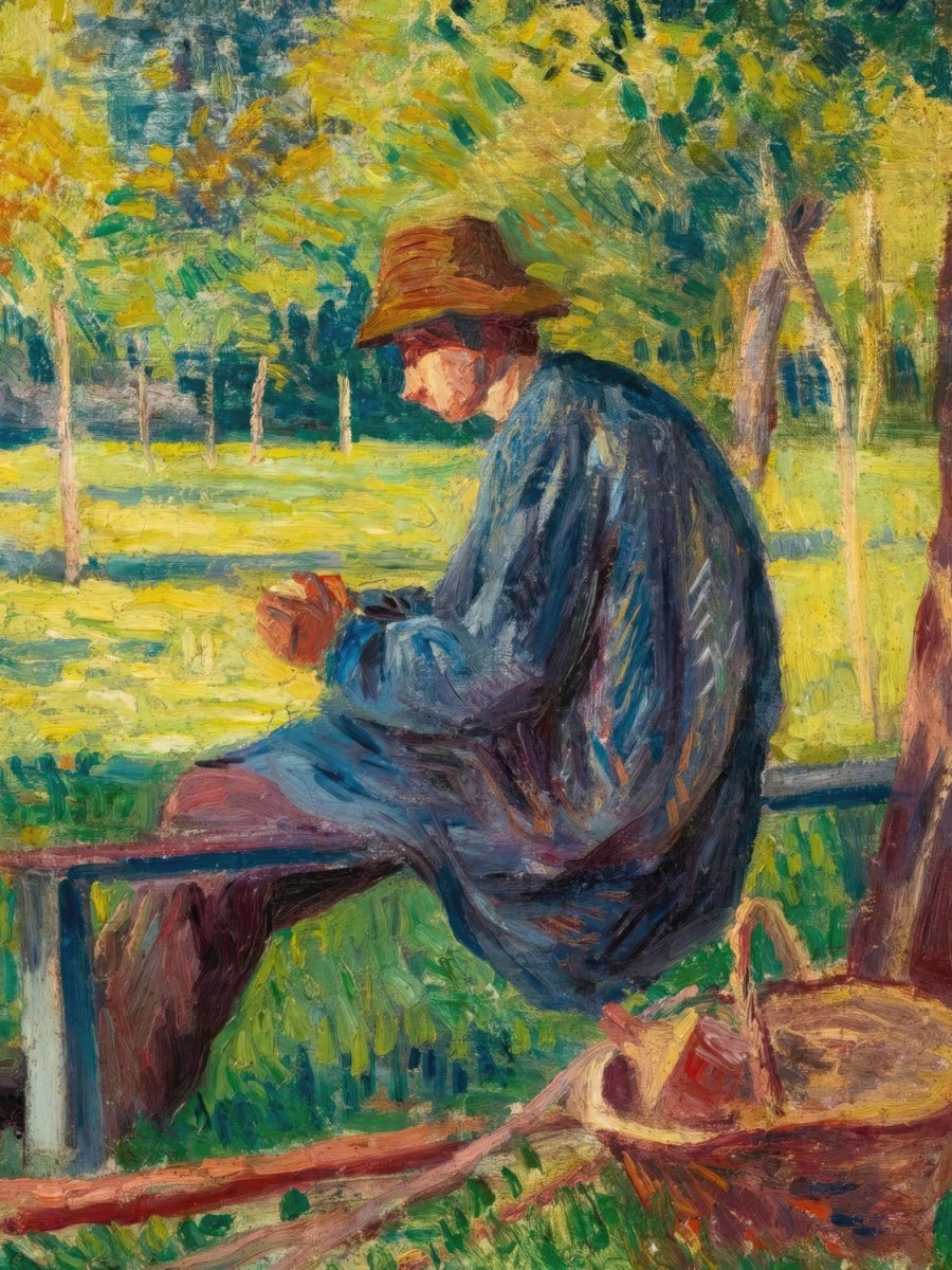 Sitting in Eragny Garden | Maximilien Luce | Ave Legato Art Prints