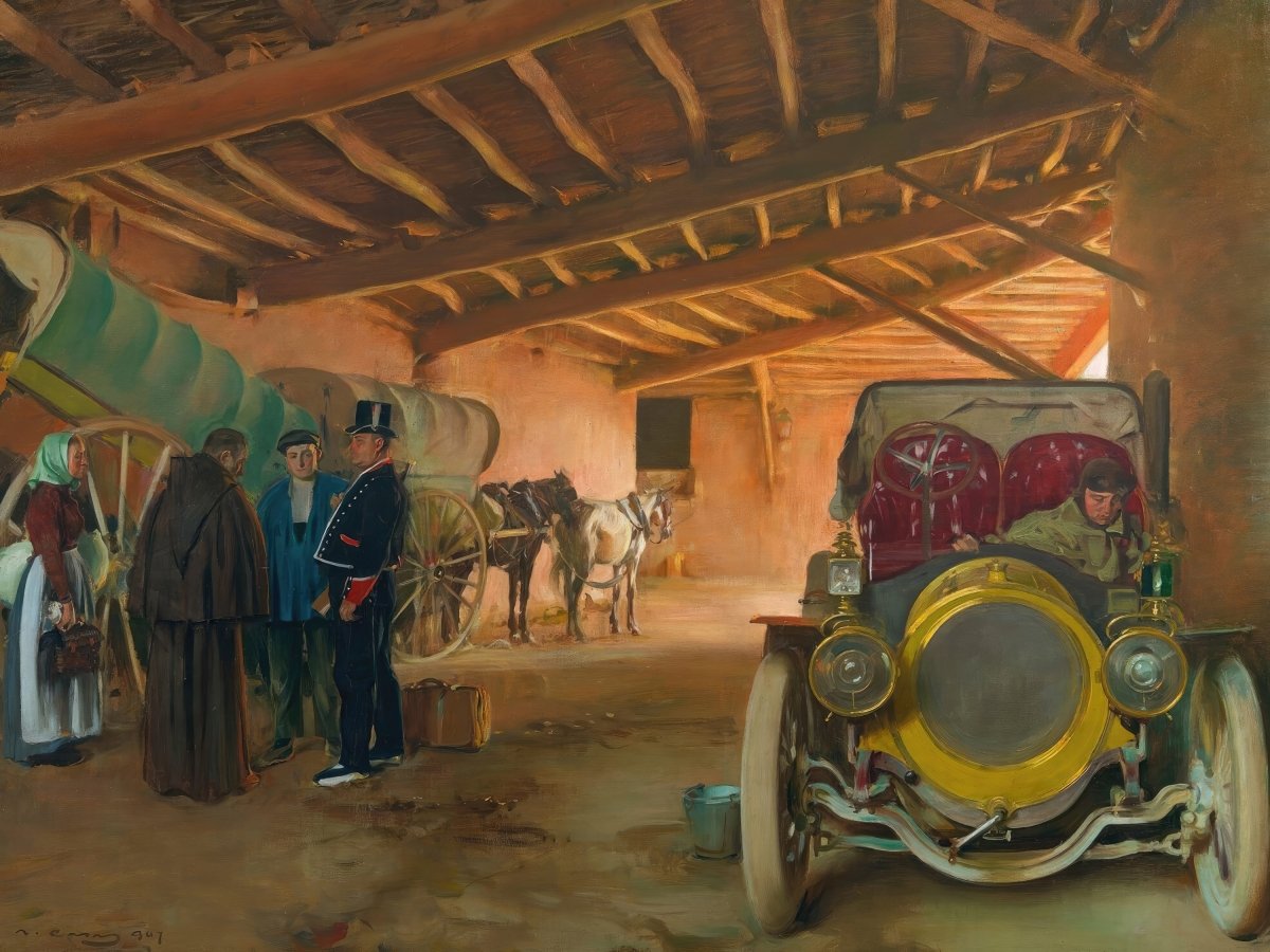 Spanish Garage, Fragment, Car | Ramon Casas | Ave Legato Art Prints