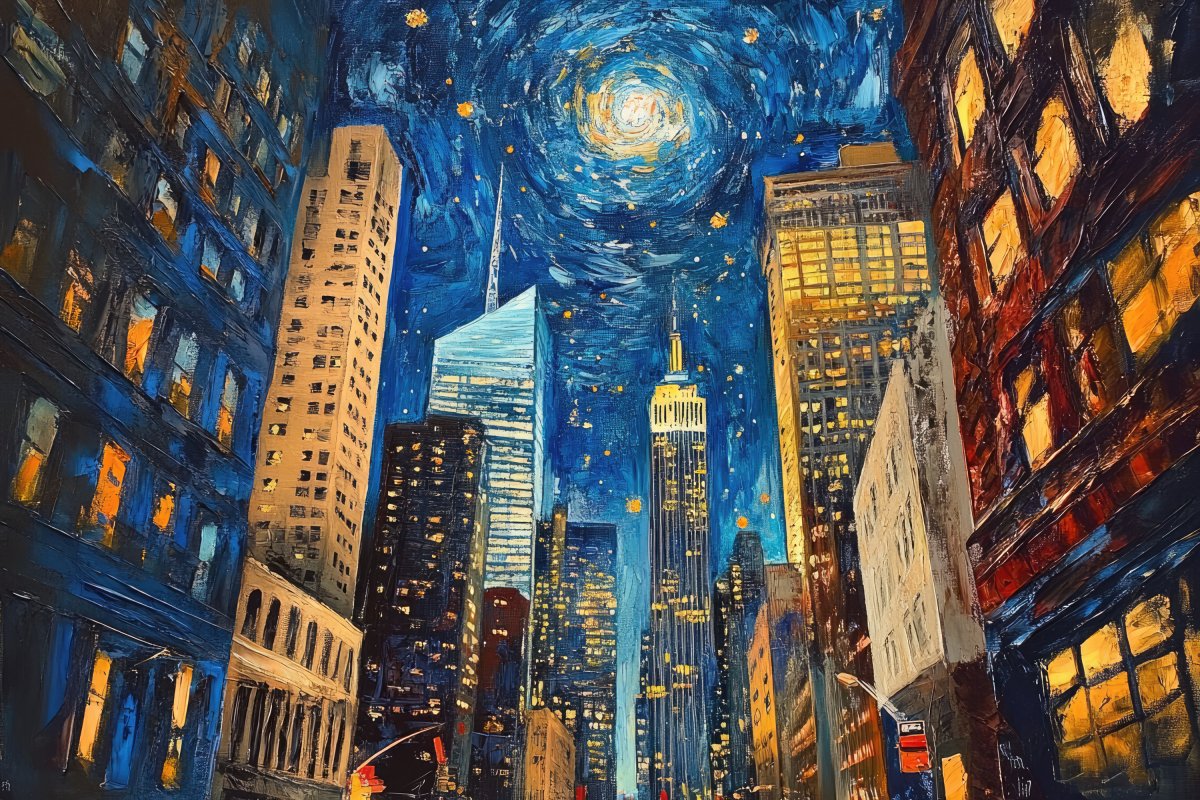 Starry Night Over the City | Ave Legato | Ave Legato Art Prints