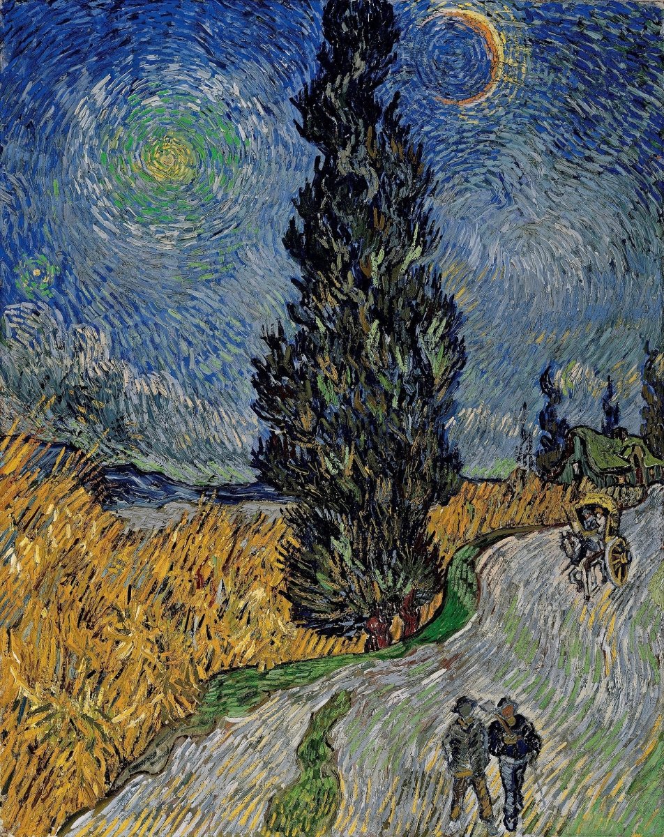 Starry Road with a Cypress | Vincent van Gogh | Ave Legato Art Prints