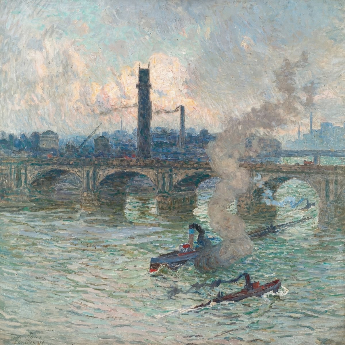 Steamboats on the Thames | Emile Claus | Ave Legato Art Prints