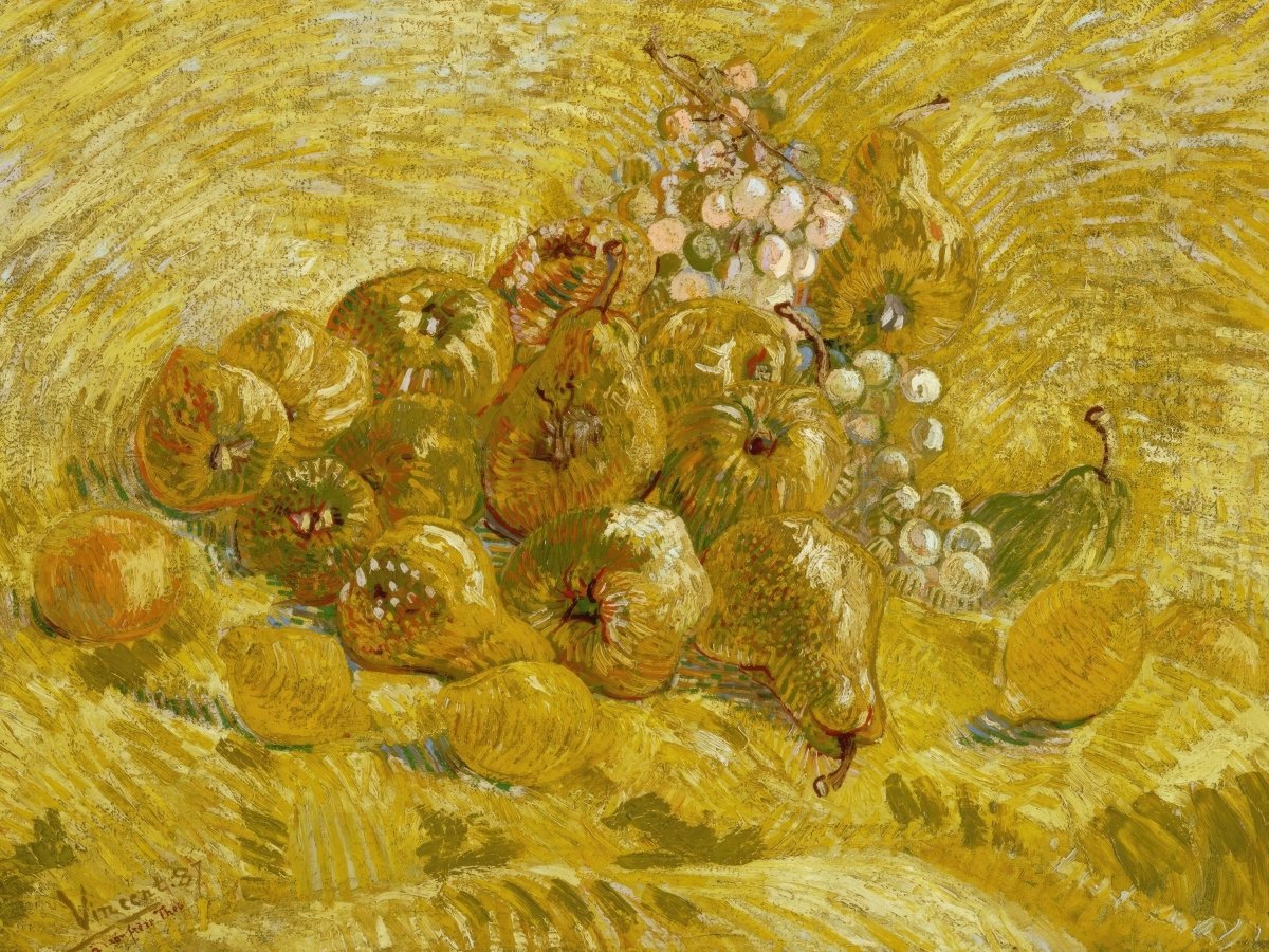 Still Life with Apples, Pears, Lemons and Grapes | Vincent van Gogh | Ave Legato Art Prints