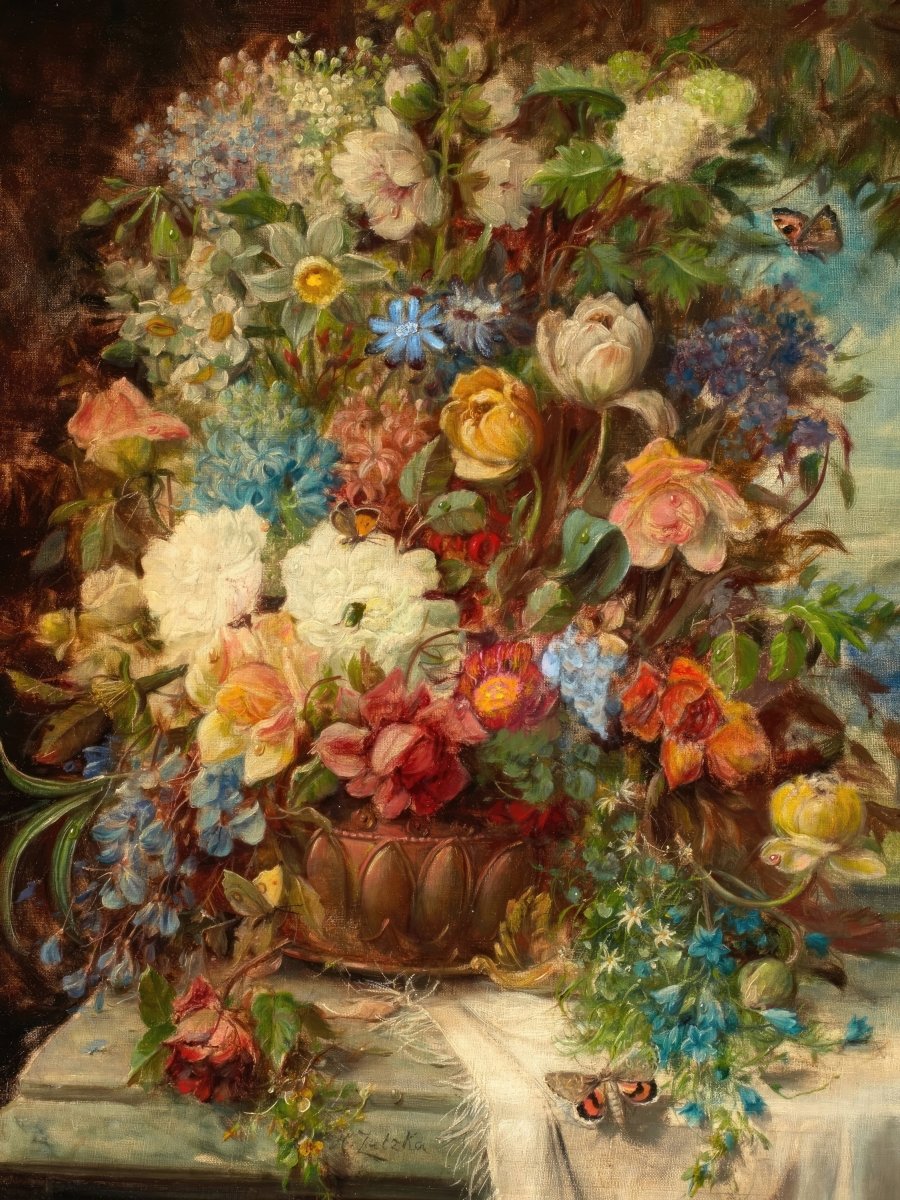 Summer Flowers on a Ledge | Hans Zatzka | Ave Legato Art Prints