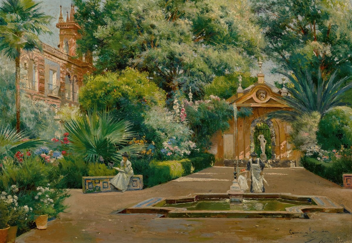 Sunlit Moment in the Garden | Manuel García y Rodríguez | Ave Legato Art Prints