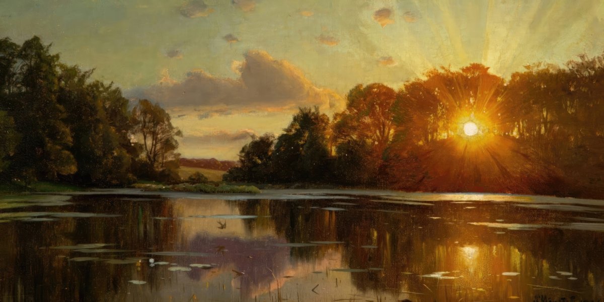 Sunset at Orholm | Peder Monsted | Ave Legato Art Prints