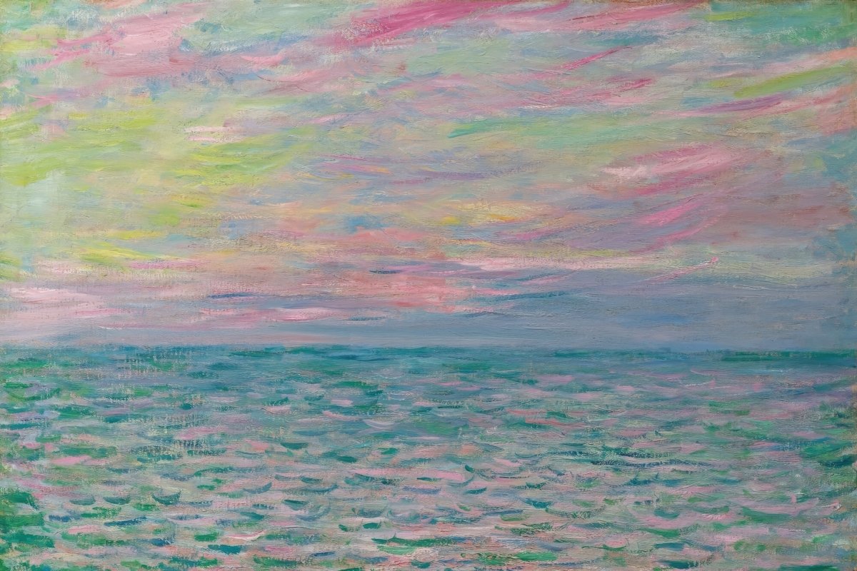 Sunset at Pourville, Open Sea | Claude Monet | Ave Legato Art Prints