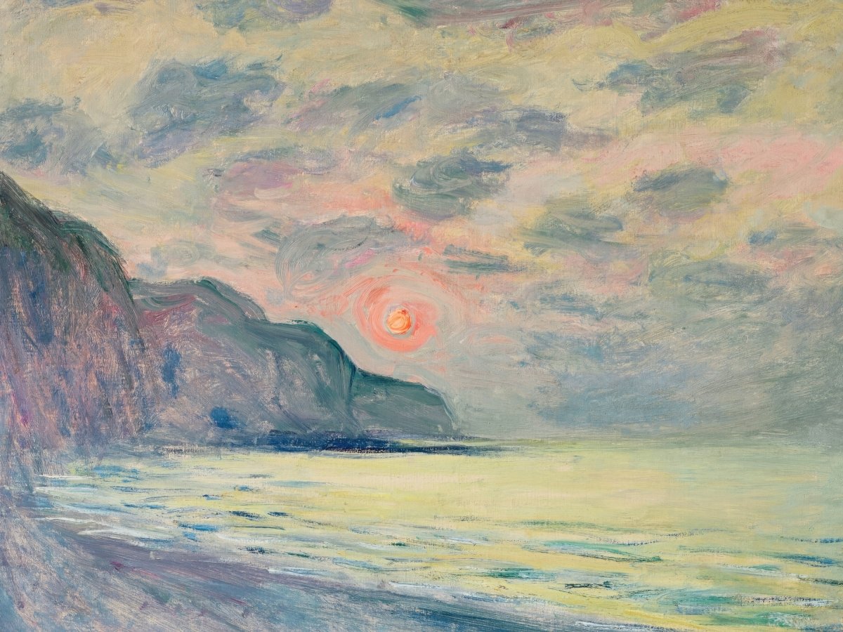 Sunset, Foggy Weather, Pourville | Claude Monet | Ave Legato Art Prints